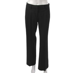 How & Wen Womens Dress Pants Black Wool Button Size 4